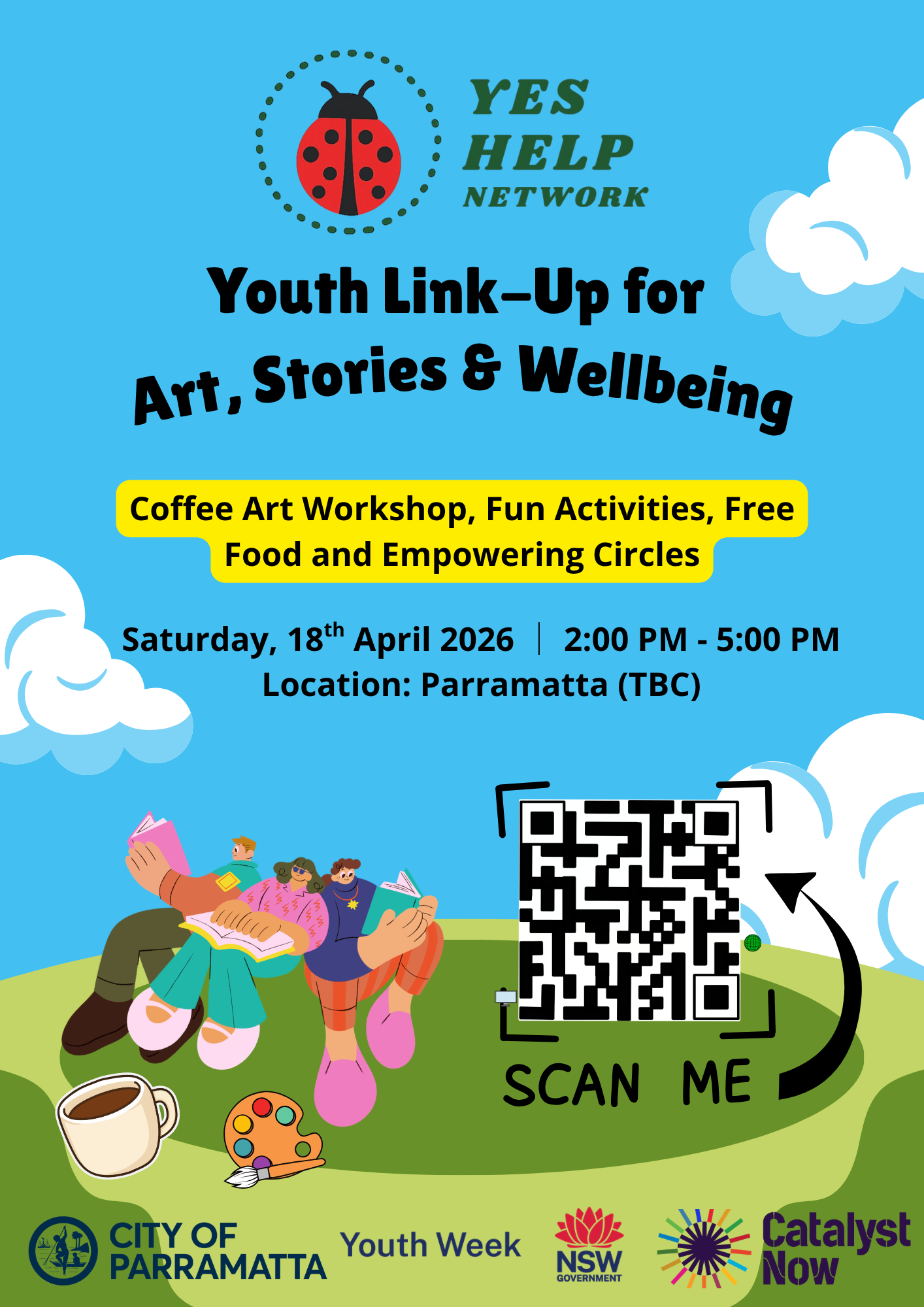 Poster for Youth Link-Up for Art, Stories and Wellbeing